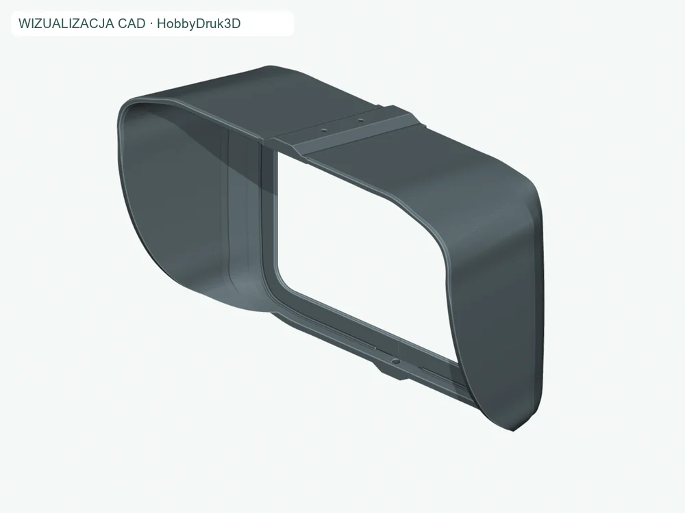 Osłona ekranu 300 × 200 mm — wykonanie na wymiar — wizualizacja CAD